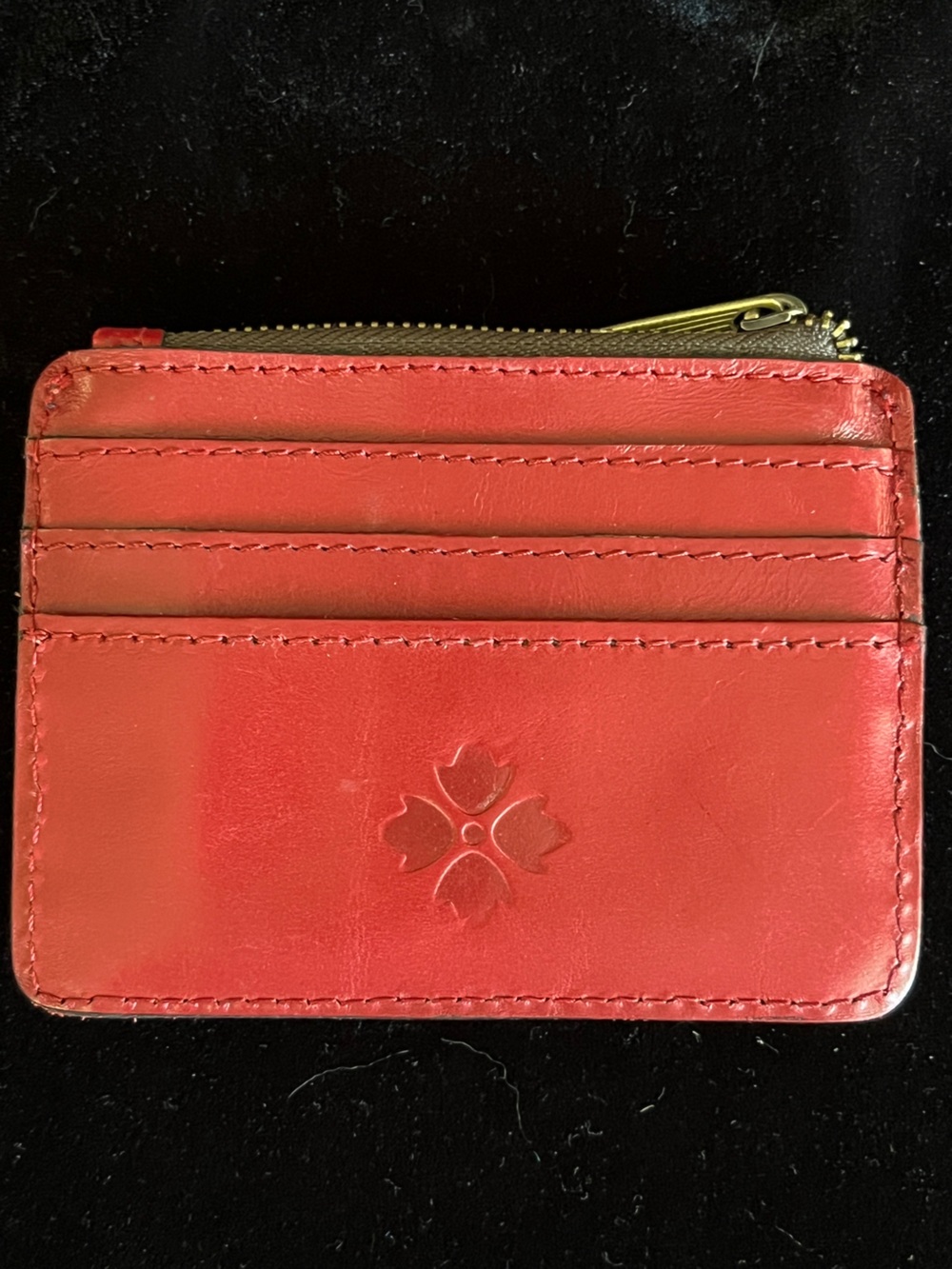 PATRICIA NASH RED Cassis Credit Card RFID Leather ID Case